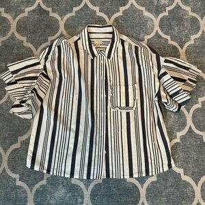 A New Day Striped Short Sleeve Button-Up - Size S